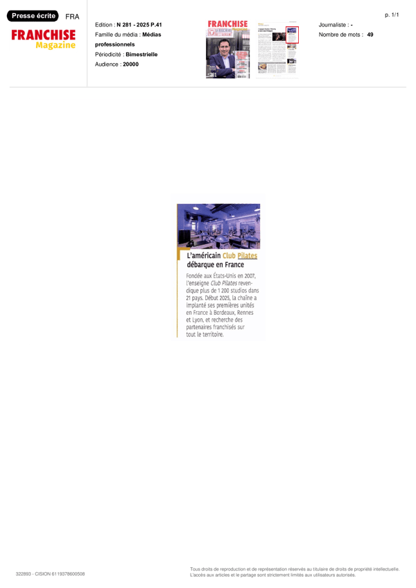 L'américain Club Pilates débarque en France